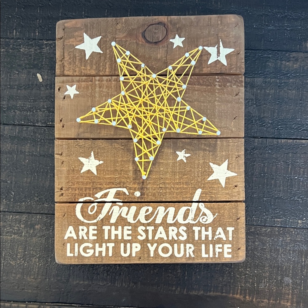 Rustic Wooden Star String Art Decor